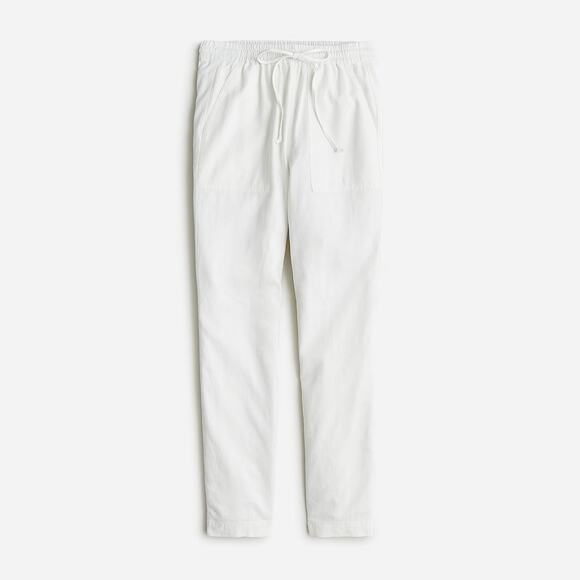 J.Crew New Seaside Pant In Linen Blend White - S - Picture 1 of 4